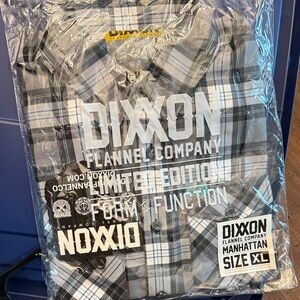 DIXXON Gray and Black Plaid Casual Button Down Shirt